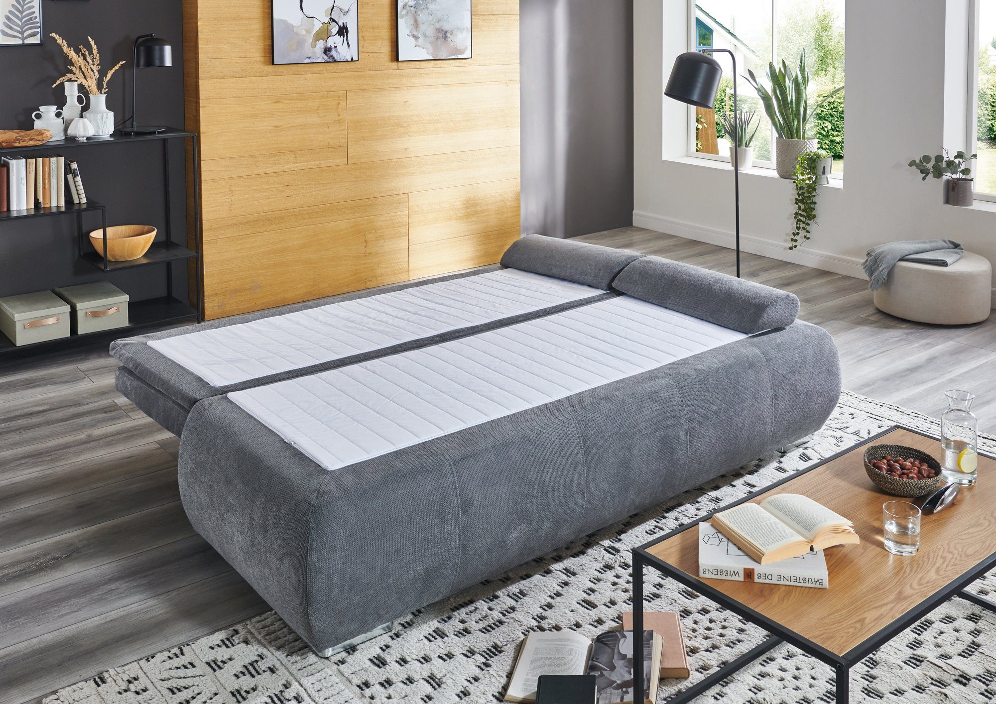 Matratzen Perfekt Schlafsofa Schlafsofa Vilnius, inklusive Topper (in Sitzfläche), großer Stauraum