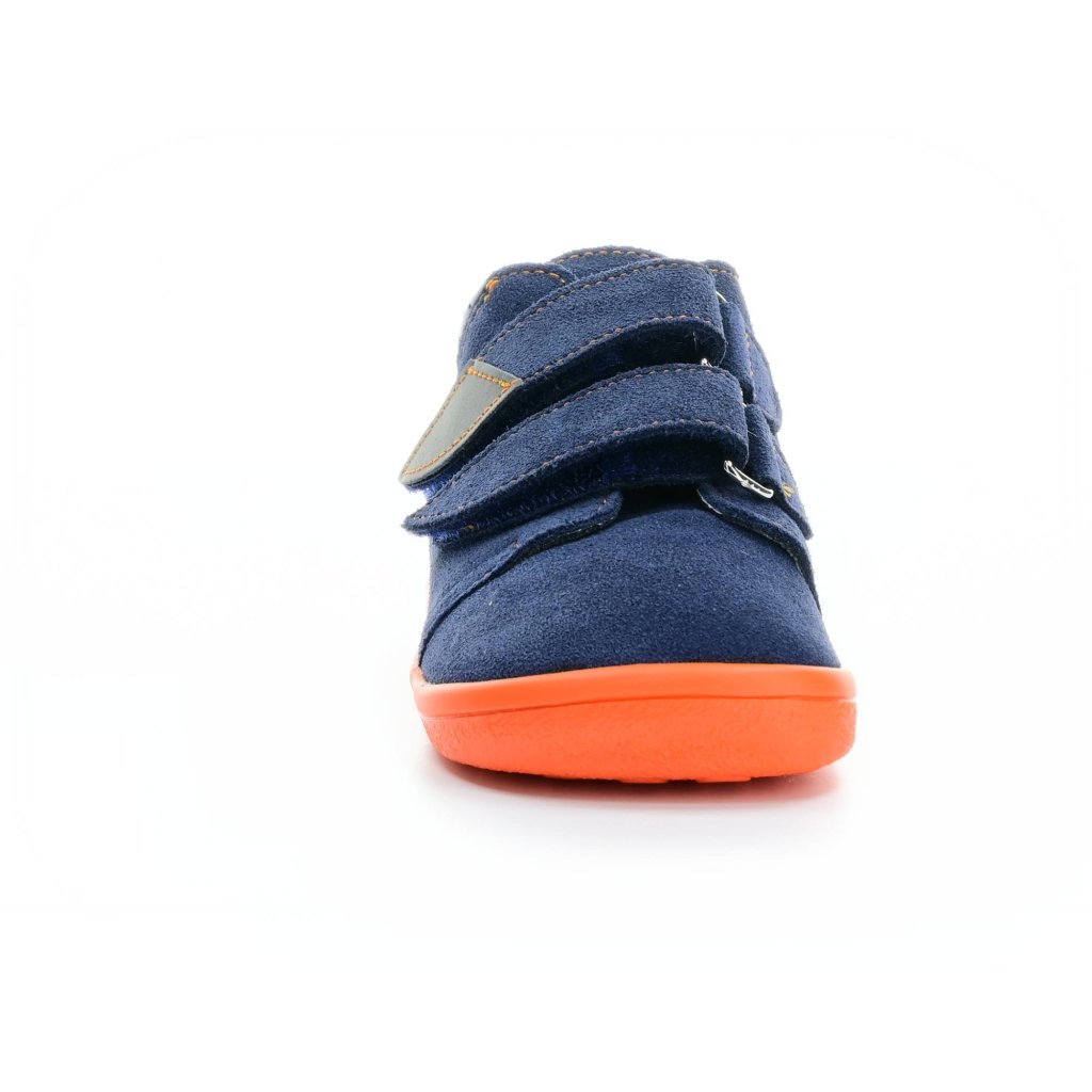 Beda Mandarine mit Membran und Hinterkappe (BF 0001/W/M/2/OP) dunkel blaue Barfuß-Stiefeletten