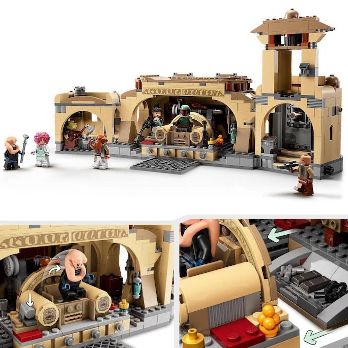 LEGO® 75326 Star Wars La Salle Du Trône De Boba Fett, Jouet à Construire Pour les Enfants de 9 Ans et Plus, Avec le Palais de Jabba marron