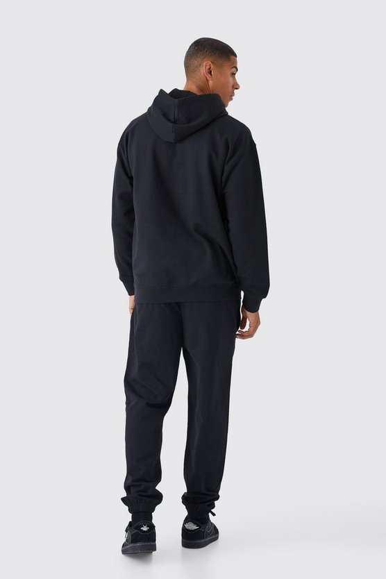 Oversize Trainingsanzug mit Kapuze und Print
