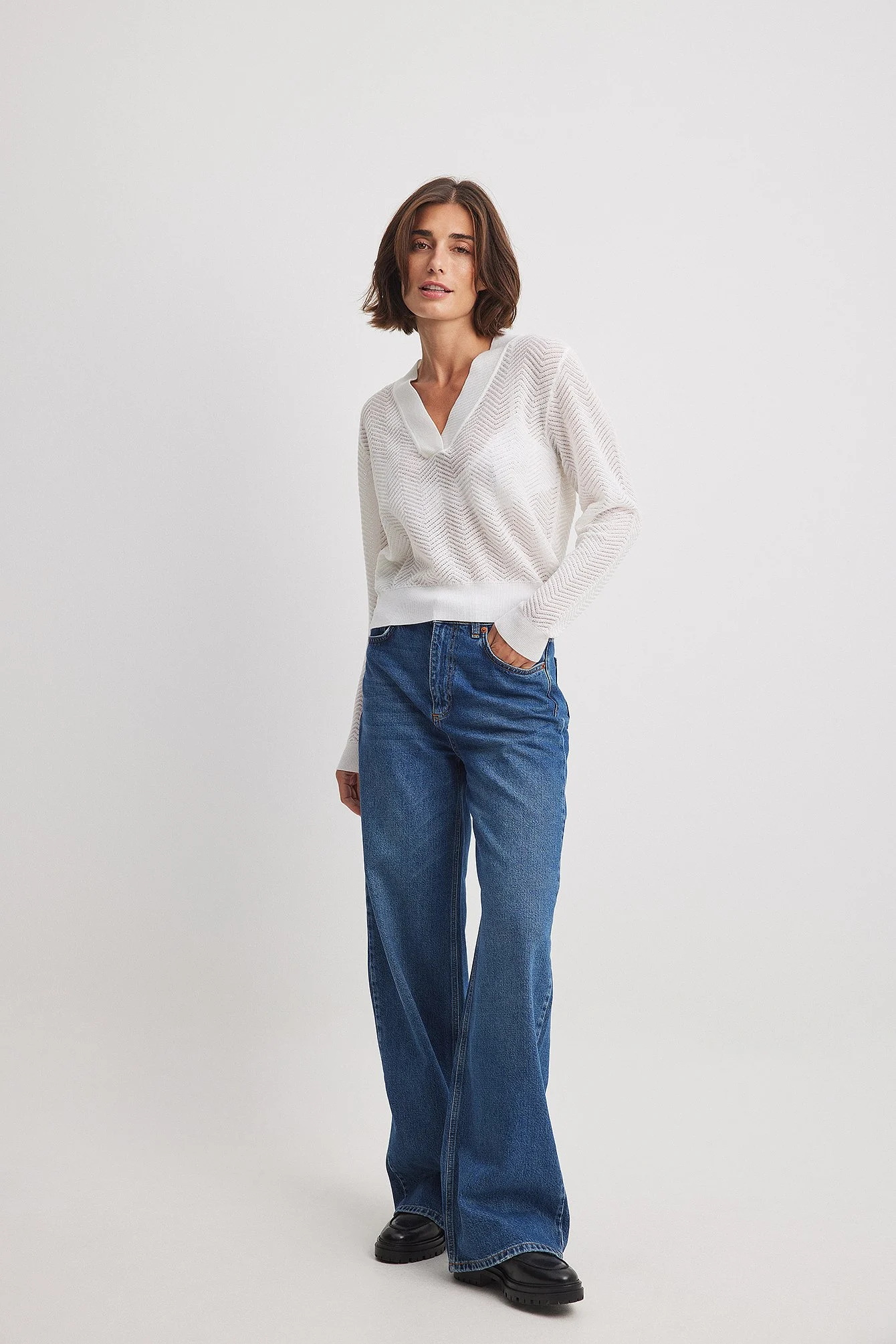 Welliger Strickpullover