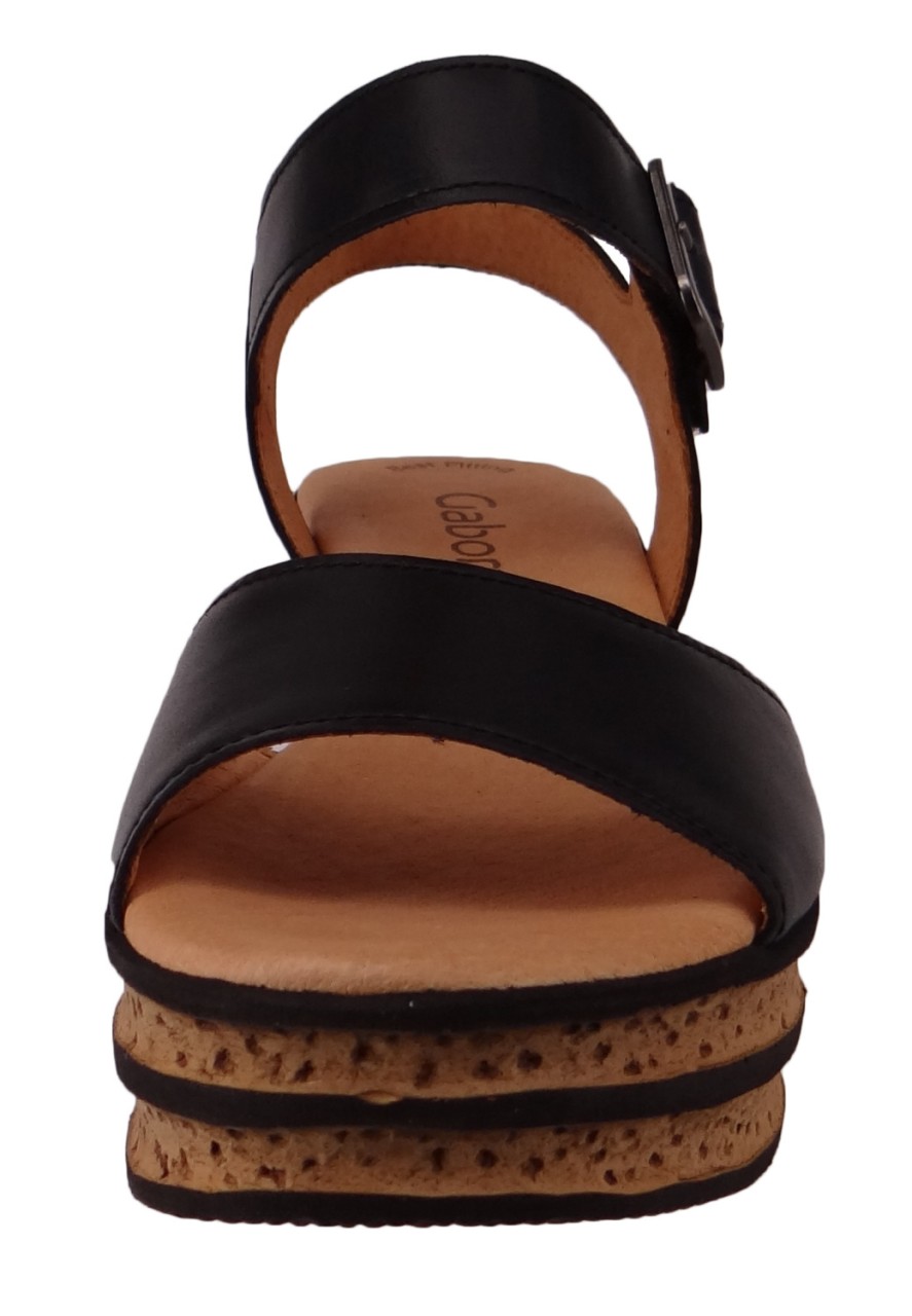 GABOR Komfort Sandalen schwarz Gabor Fashion Keilsandalette 24.651.27 S