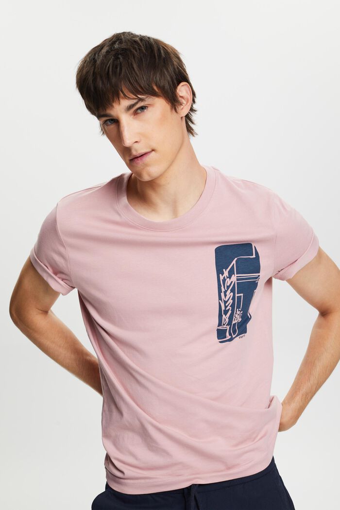 T-Shirt mit Frontprint, 100% Baumwolle