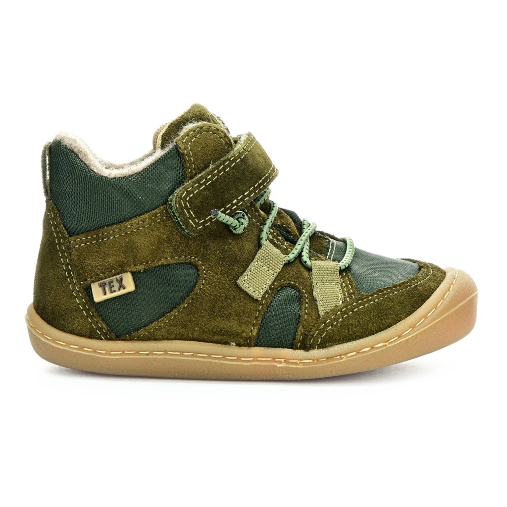 Koel4kids Beau Wool Khaki Winter-Barfuß-Stiefeletten