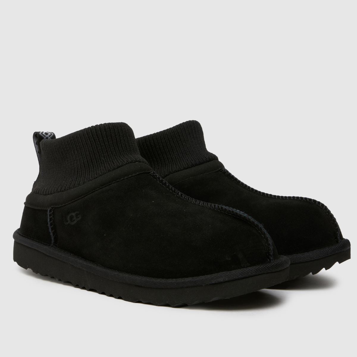 UGG svarta ultra mini stretchiga juniorstövlar med manschett