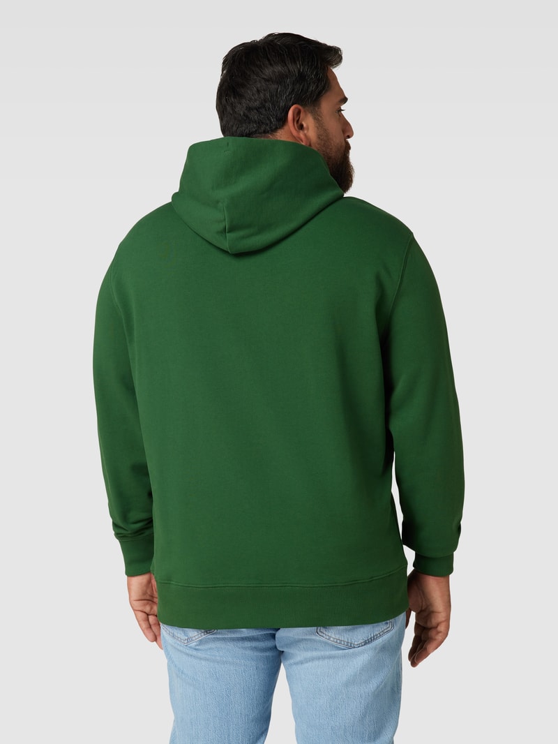 PLUS SIZE Hoodie mit Logo-Stitching in dunkelgrün