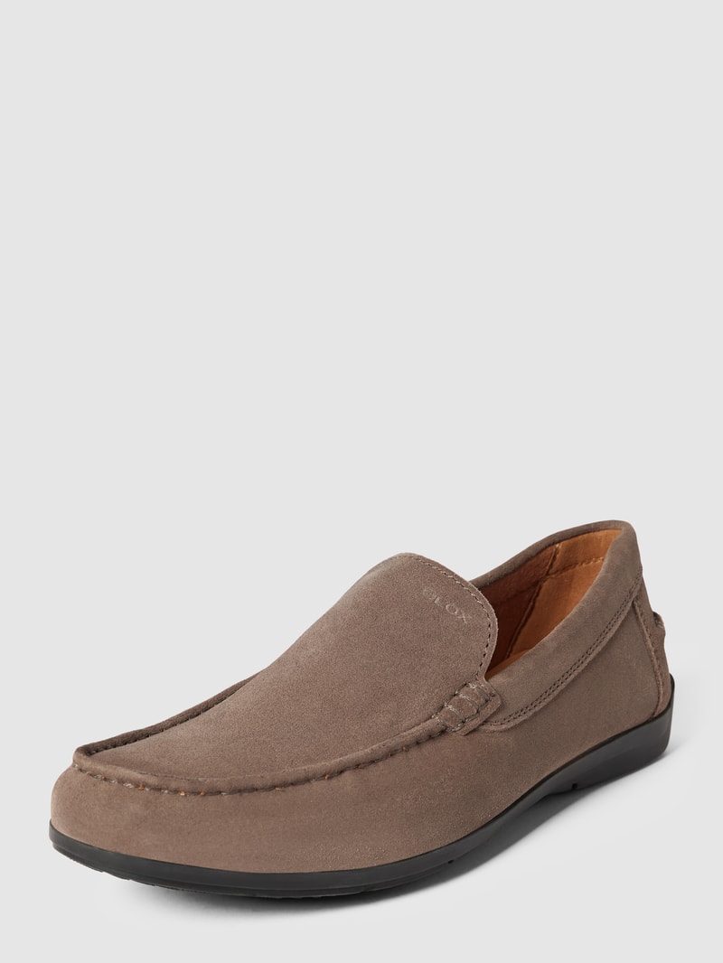 Mokassins mit Label-Detail Modell 'SIRON' in mittelgrau
