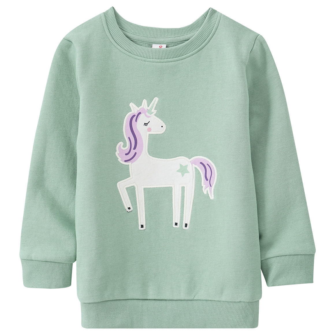 Mädchen Sweatshirt mit Einhorn-Applikation