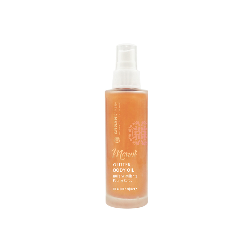 Arganicare Huile sèche pailletée à l’huile de Monoï 3-1 huile sèche multi usage