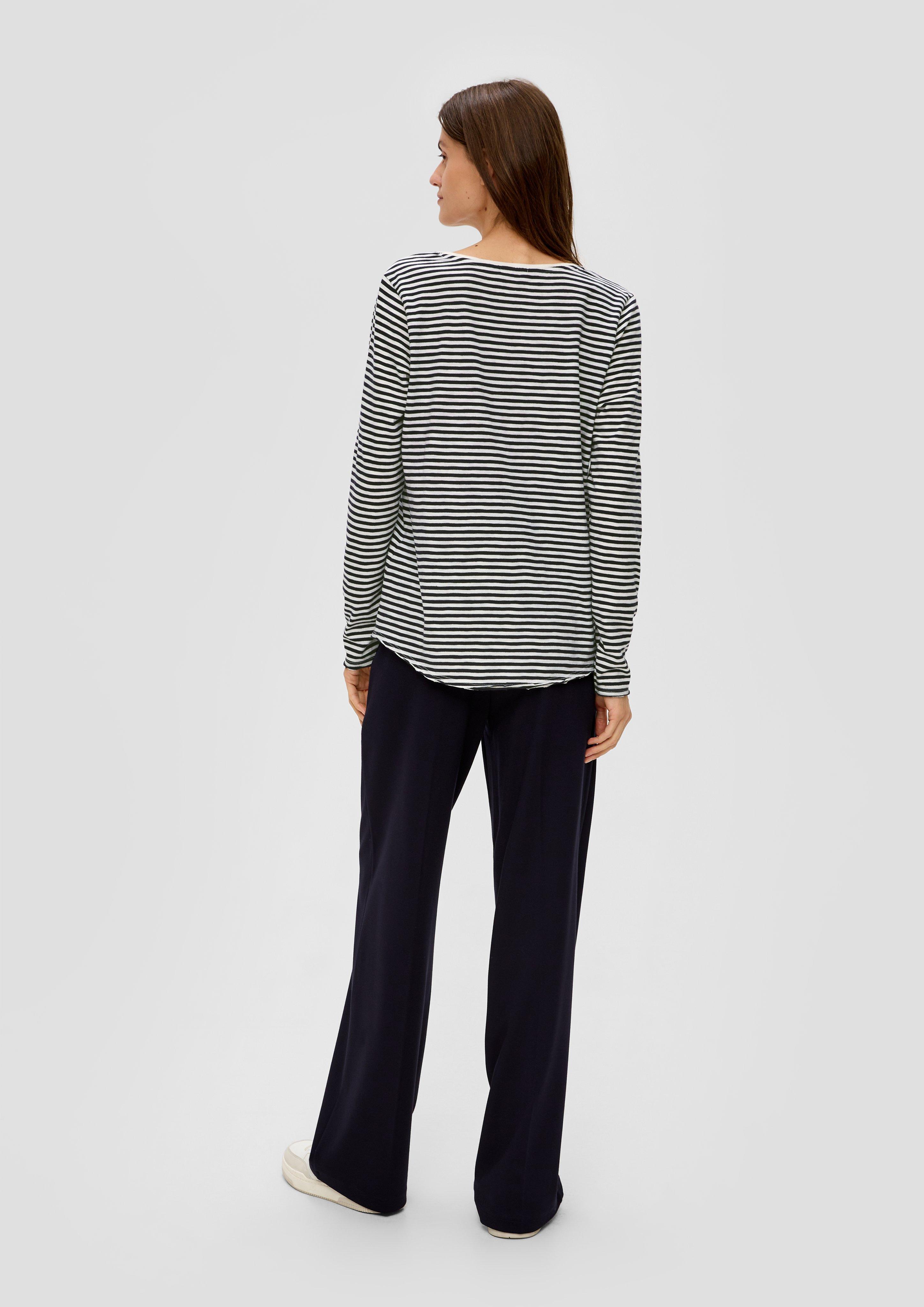 Gestreiftes Longsleeve mit Rollsaum  2135958-59H2