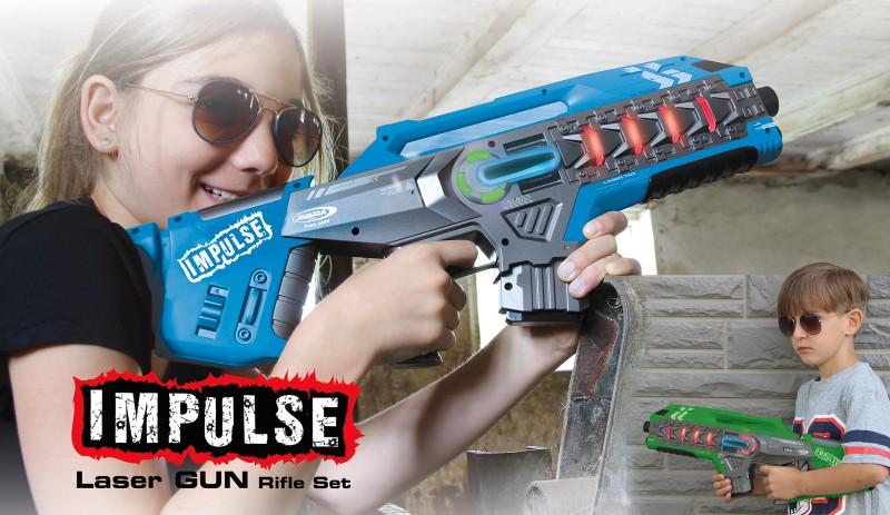 Jamara e.K. JAMARA Impulse Laser Gun Rifle Set blau/grün