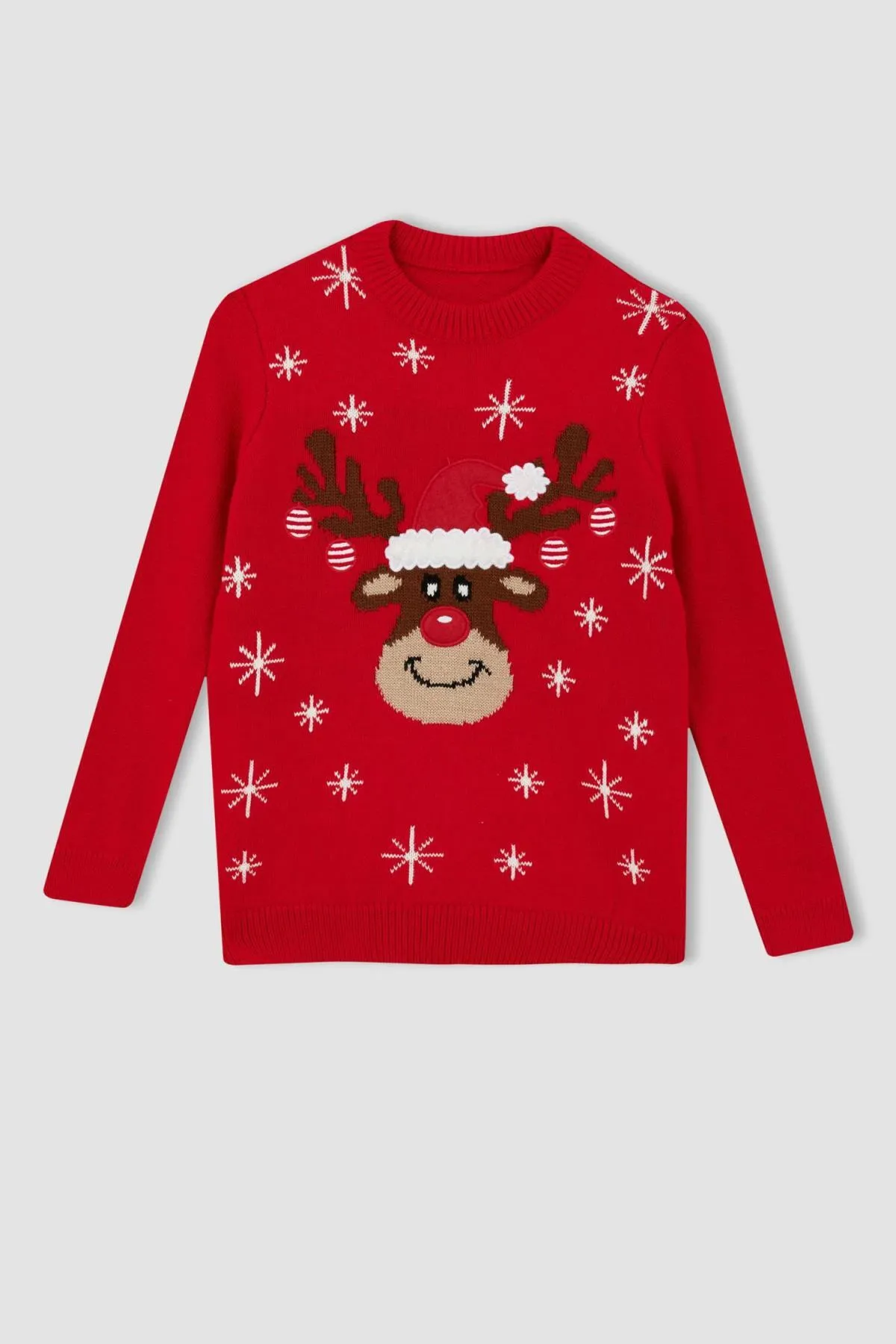 DeFacto  Jungenpullover mit Rundhalsausschnitt und Neujahrsmotiv