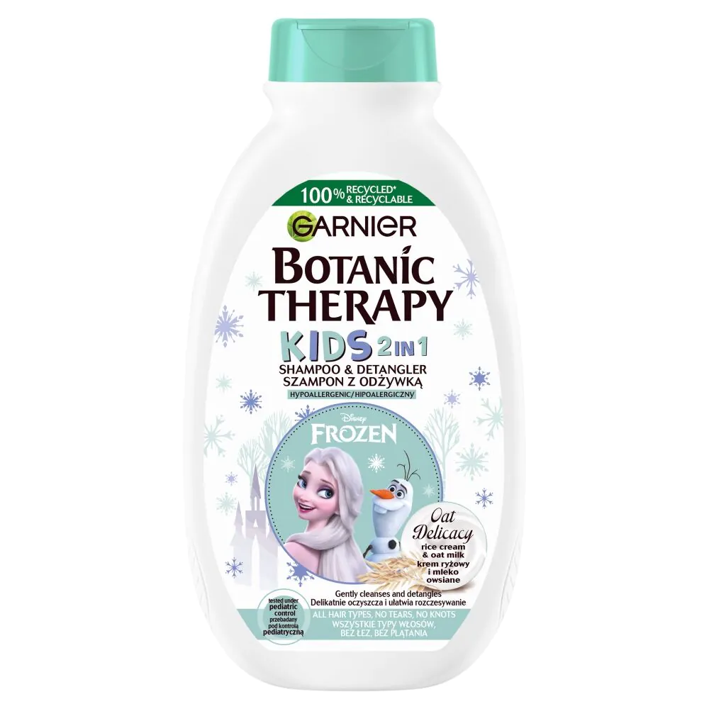 Garnier Botanic Therapy Kids 2-in-1 avižų skonio šampūnas su šaldytais avižų aliejais