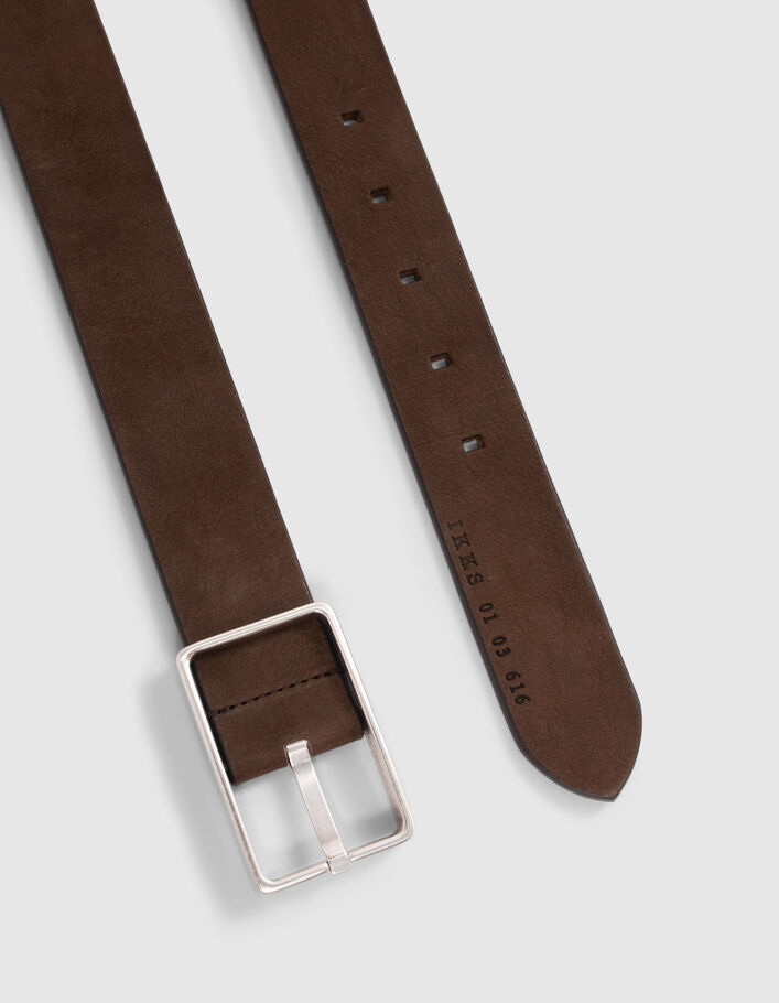Ceinture moka cuir nubuck Homme