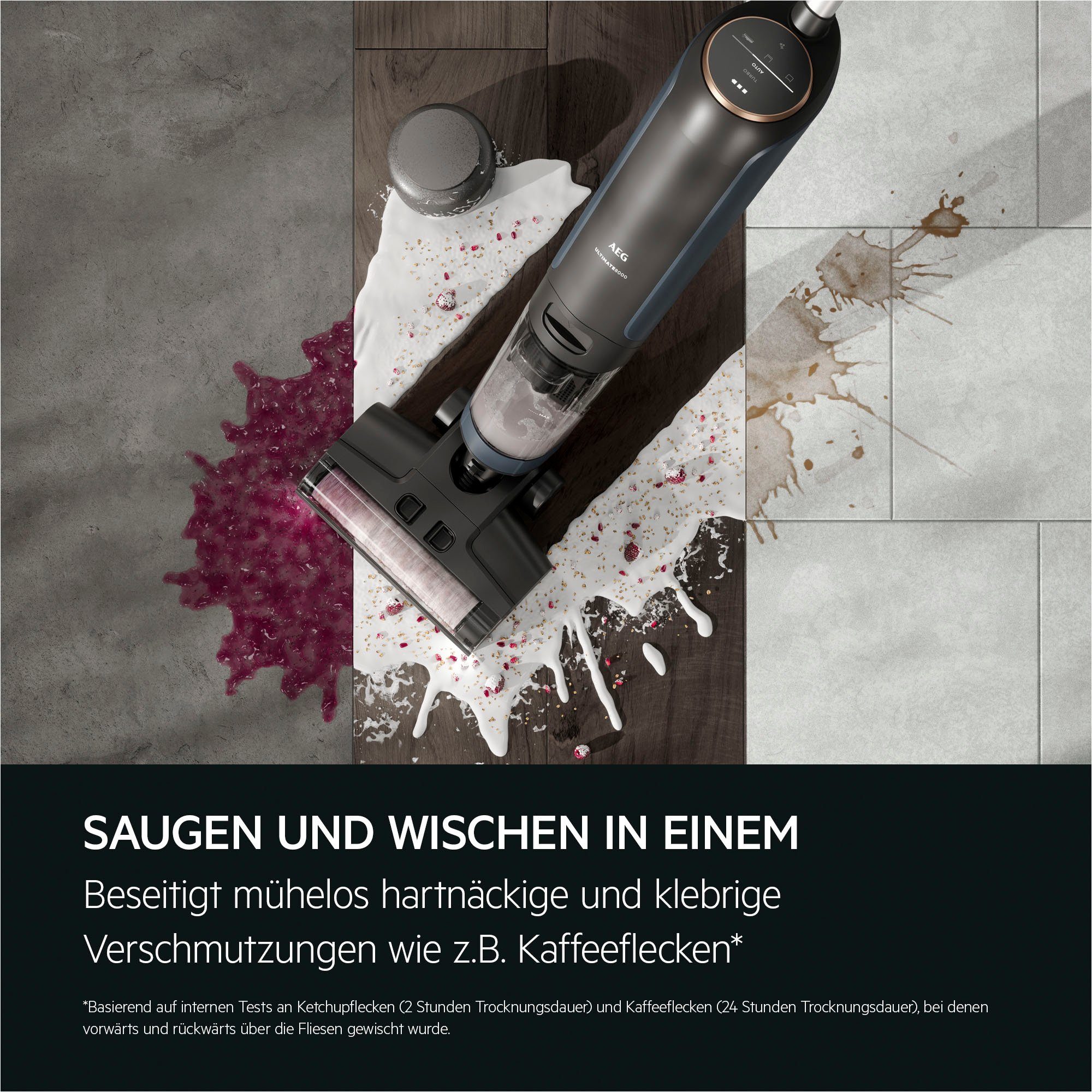 AEG Nass-Trocken-Akkusauger ULTIMATE 8000 WET&DRY (AW81U3DB), 86,4 W, beutellos, mit Wischfunktion, wet&dry, kabellos, beutellos, Selbstreinigung