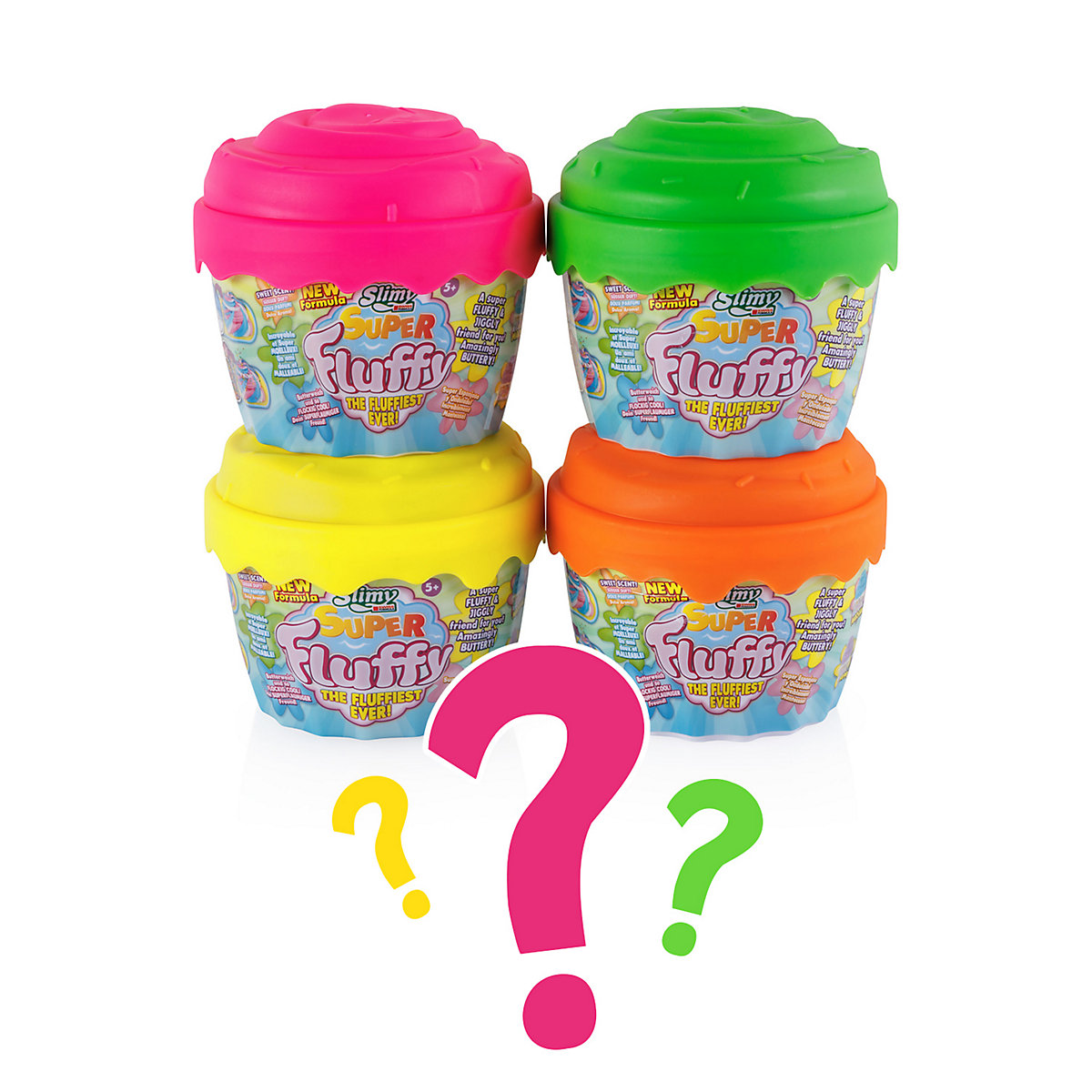 SLIMY® Super Fluffy 300g Spielmasse im Cup Cake-Becher - der flaumigste Original Slimy Slime, lustig duftende Schleim Knete für Kinder