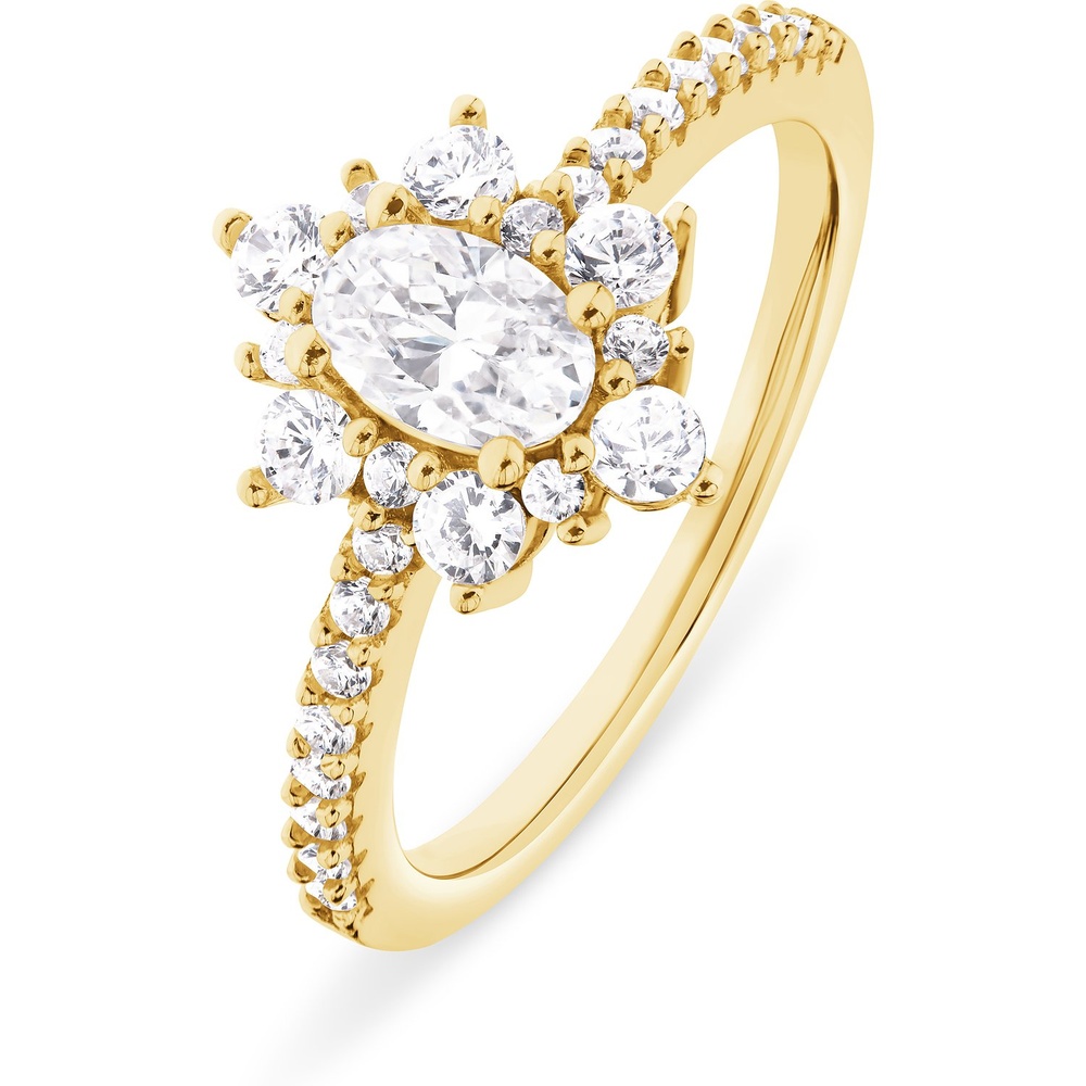 FAVS Bague pour femme 925 Argent or jaune Bague