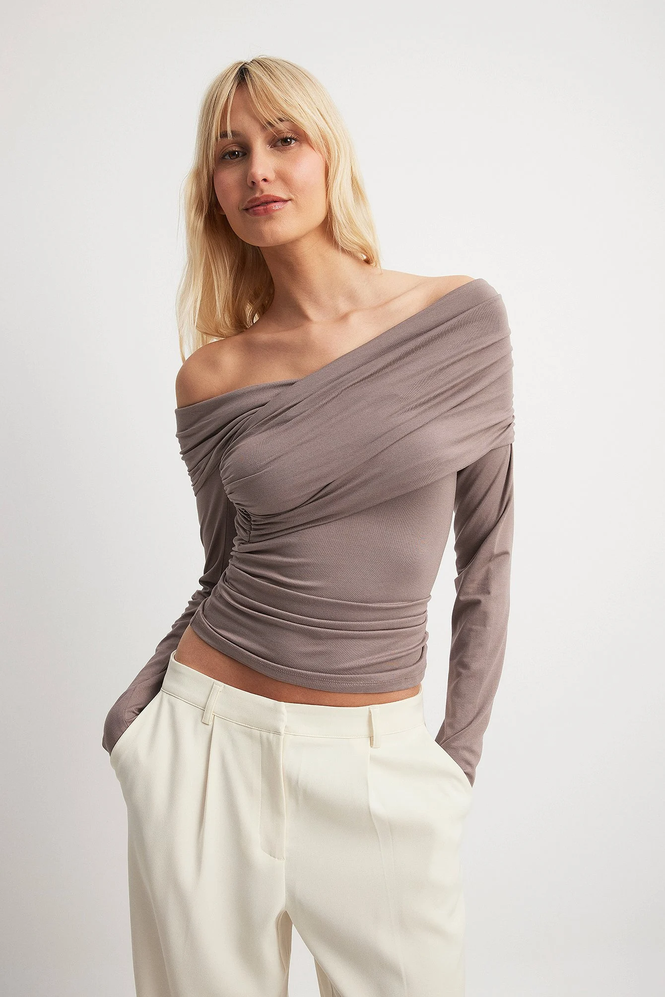 Soft Line Off Shoulder Draped Top