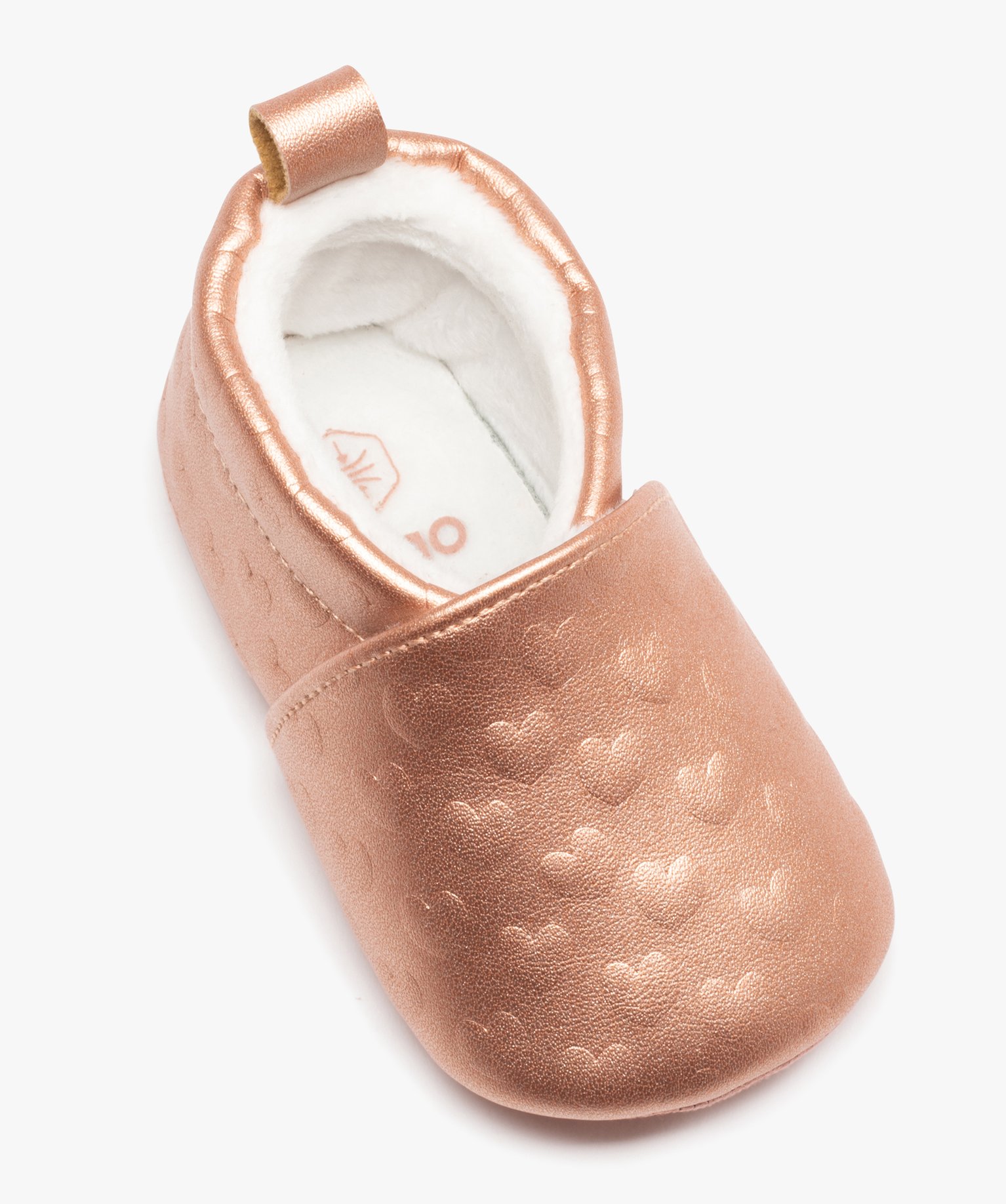 Chaussons de naissance bébé fille irisés à motifs coeurs... rose | GEMO