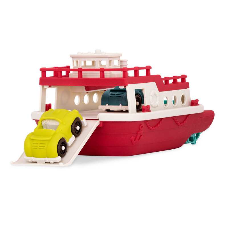 Bateau ferry de bain et 2 voitures