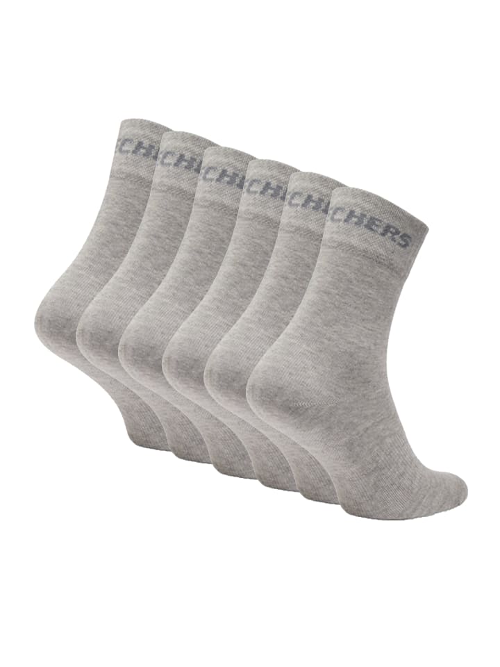 Skechers Socken Unisex 6p Basic Socks Mesh Ventilation in Light Grey Melange 3390 günstig kaufen