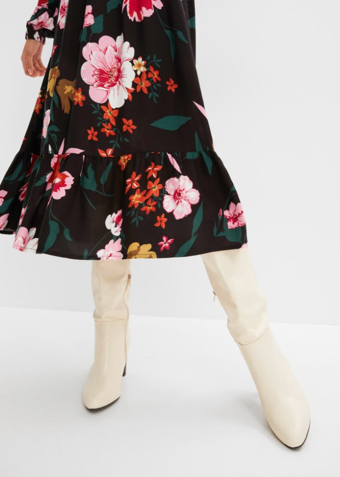 bedrucktes Midikleid aus nachhaltiger Viskose