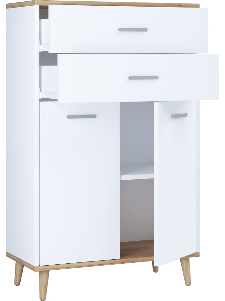 VCM  Holz Badmöbel Sideboard Kommode Bad Schrank Landos in Weiß / Honig-Eiche günstig kaufen onesize