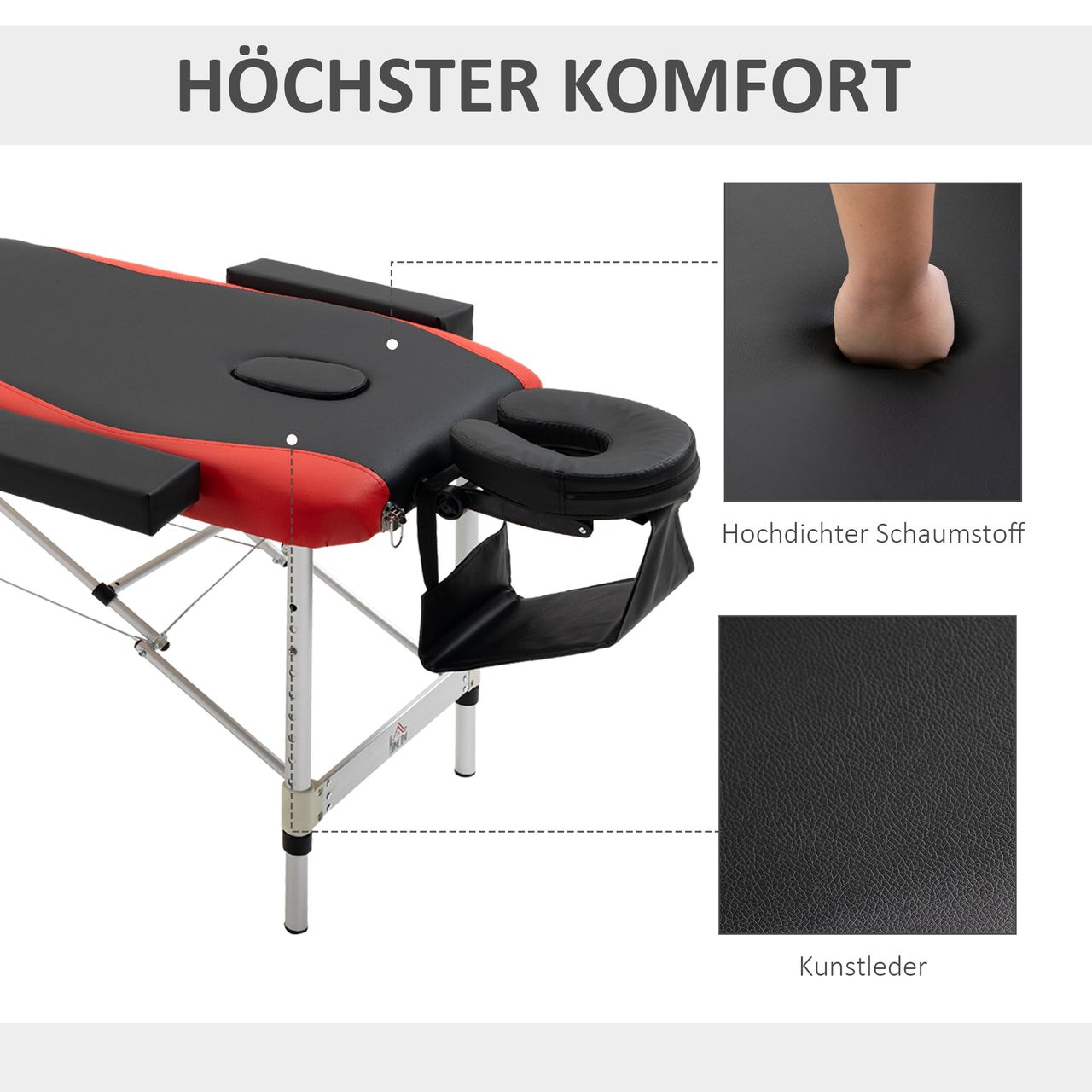 HOMCOM Massageliege, Alu Kunststoff