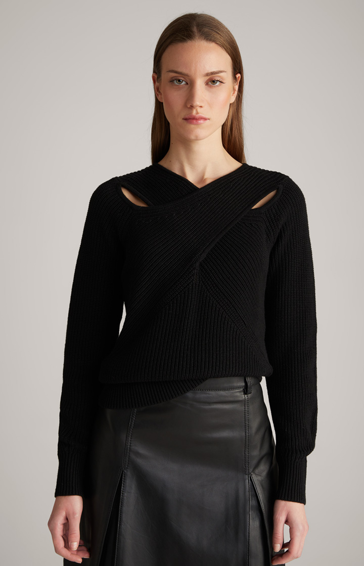 Strick-Pullover in Schwarz
