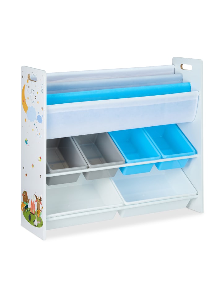 relaxdays Kinderregal Lagerfeuer in Bunt - (B)86 x (H)78 x (T)26,5 cm günstig kaufen onesize