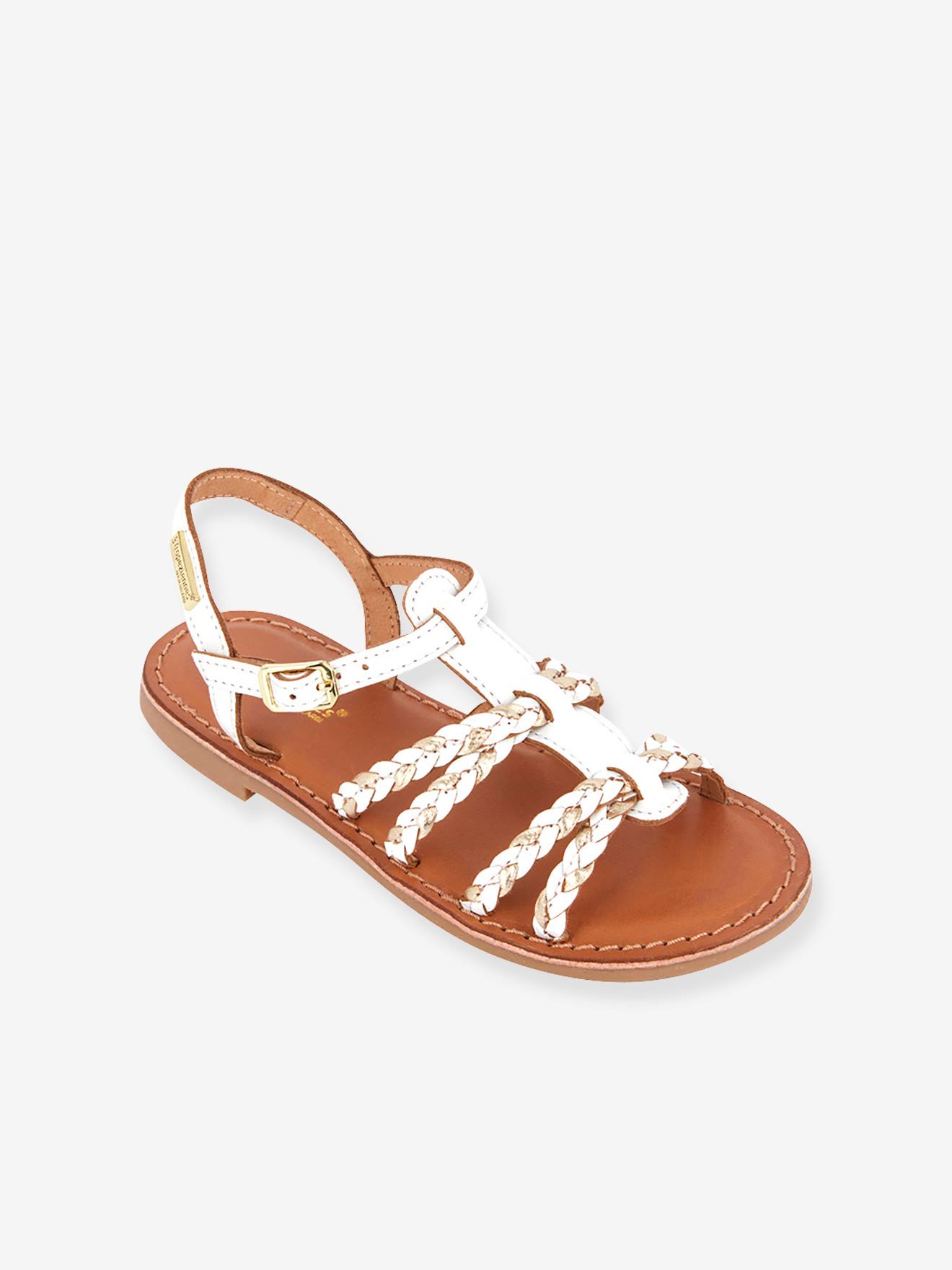 Sandales cuir fille Baia LES TROPEZIENNES® PAR M. BELARBI blanc/multi