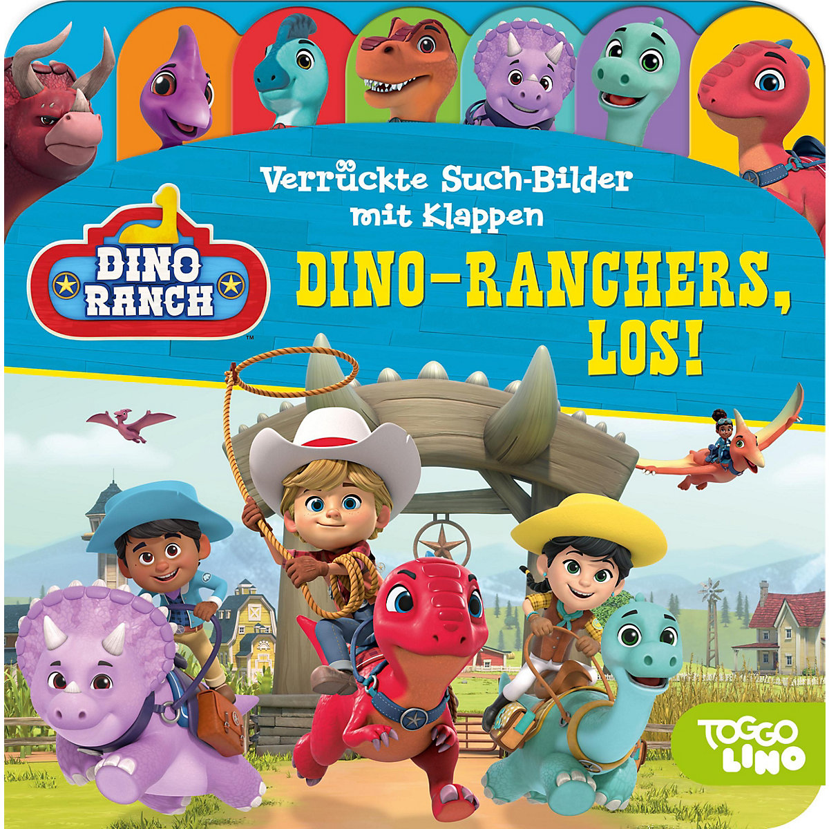Verrückte Such-Bilder mit Klappen, Dino Ranch, Dino-Rancher