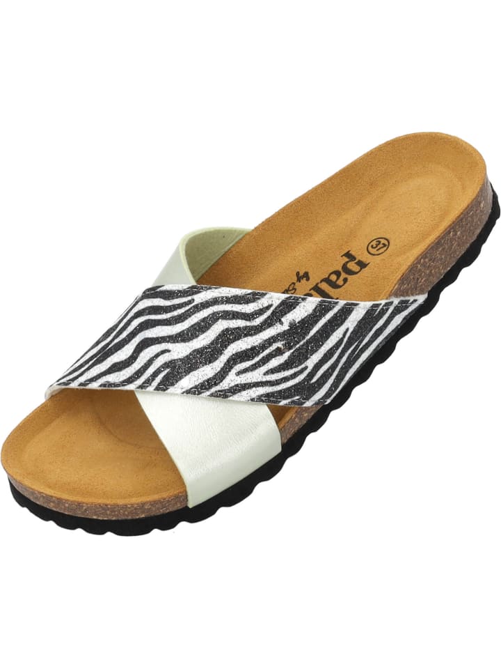 palado Pantoletten in grün zebra glitzer günstig kaufen