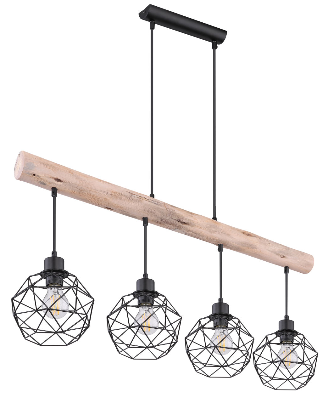 Globo Lighting - THEODOR - Hängeleuchte Metall schwarz matt, 4x E27
