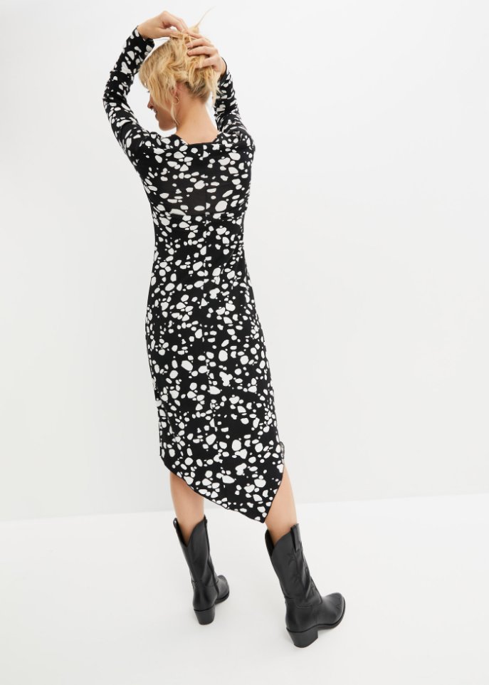Asymmetrisches Midikleid mit Cut-Out