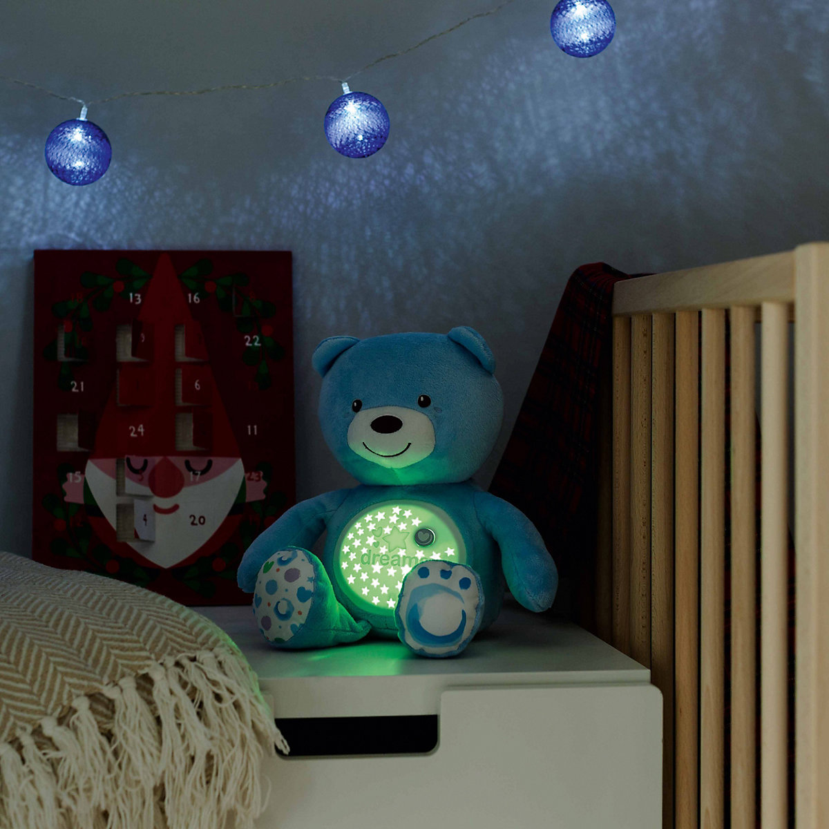 Nachtlicht mit Musik Baby Bär, blau