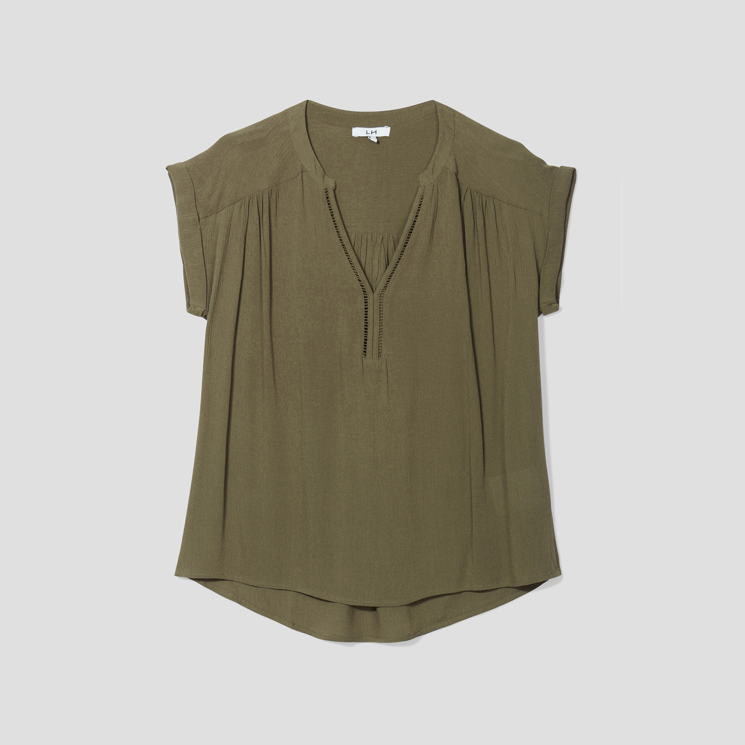 Blouse manches courtes vert kaki femme | La Halle