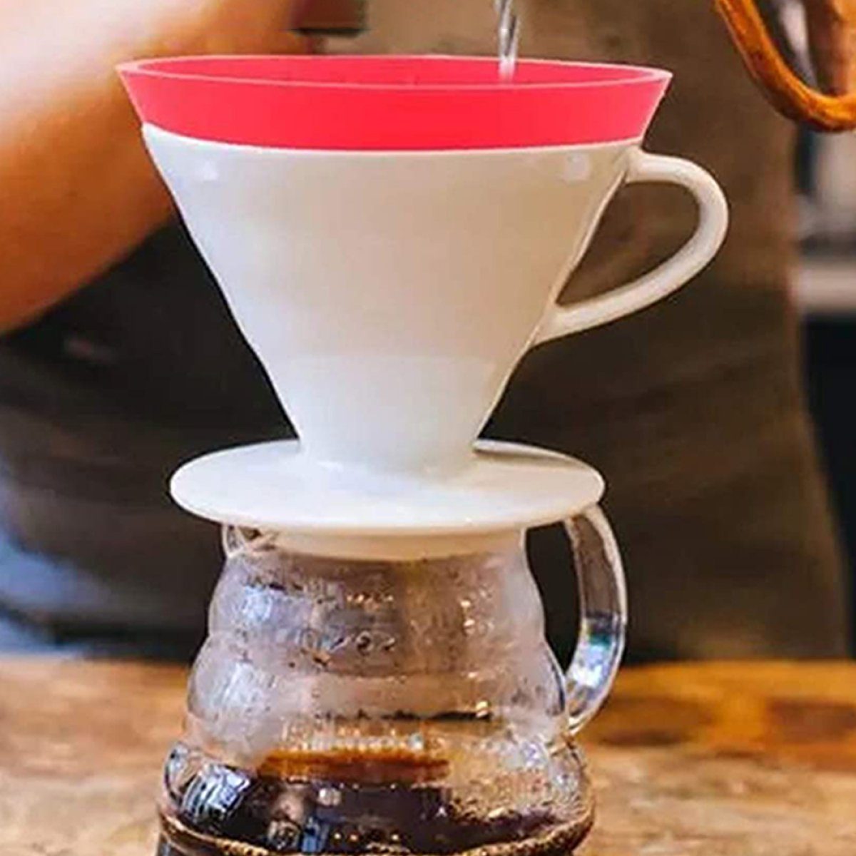 Rwoythk Kaffeebereiter Silikon-Kaffeefilter, Hand-Kaffeetrichter, Pour Over Coffee Brewer