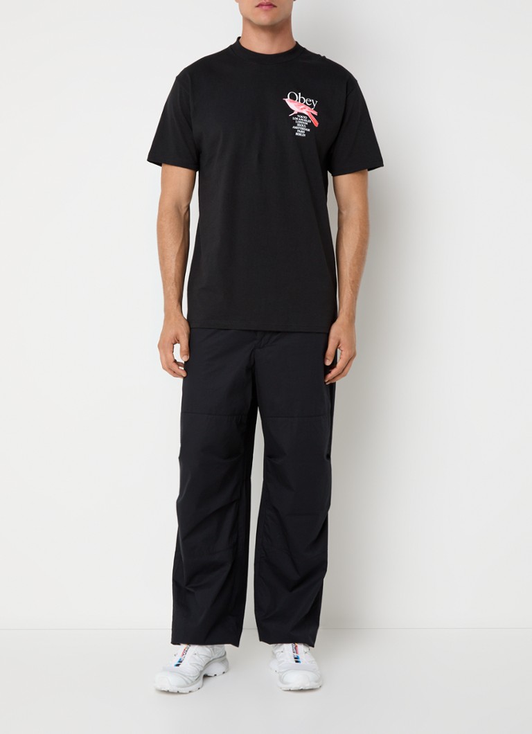T-shirt Obey Bird con logo e stampa sul retro.