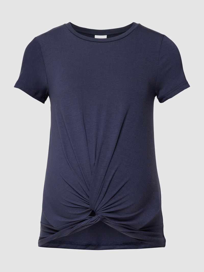 Umstands-T-Shirt mit Knotendetail in marineblau