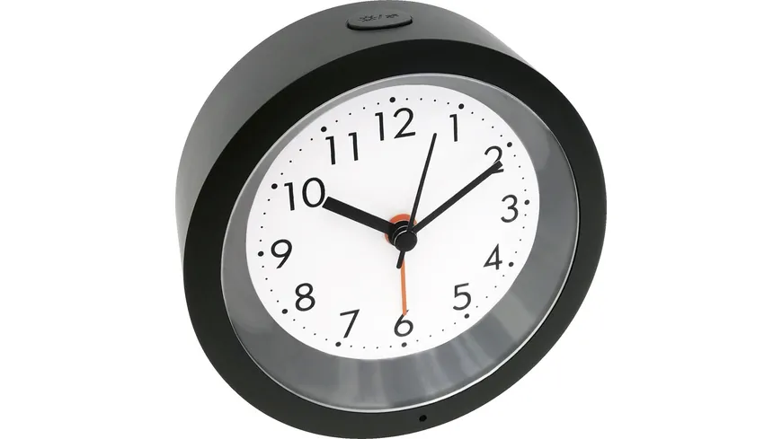 Mebus Quarzwecker Analog mit Beleuchtung schwarz