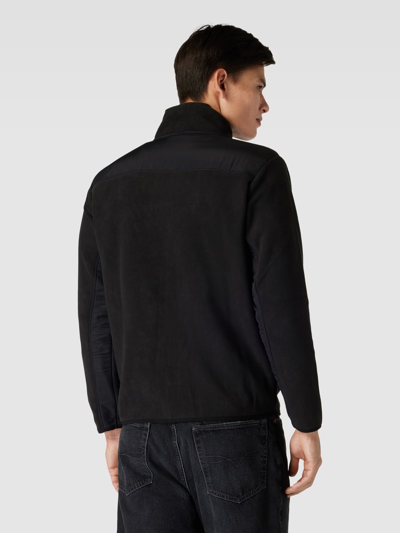Sweatjacke mit Stehkragen in schwarz