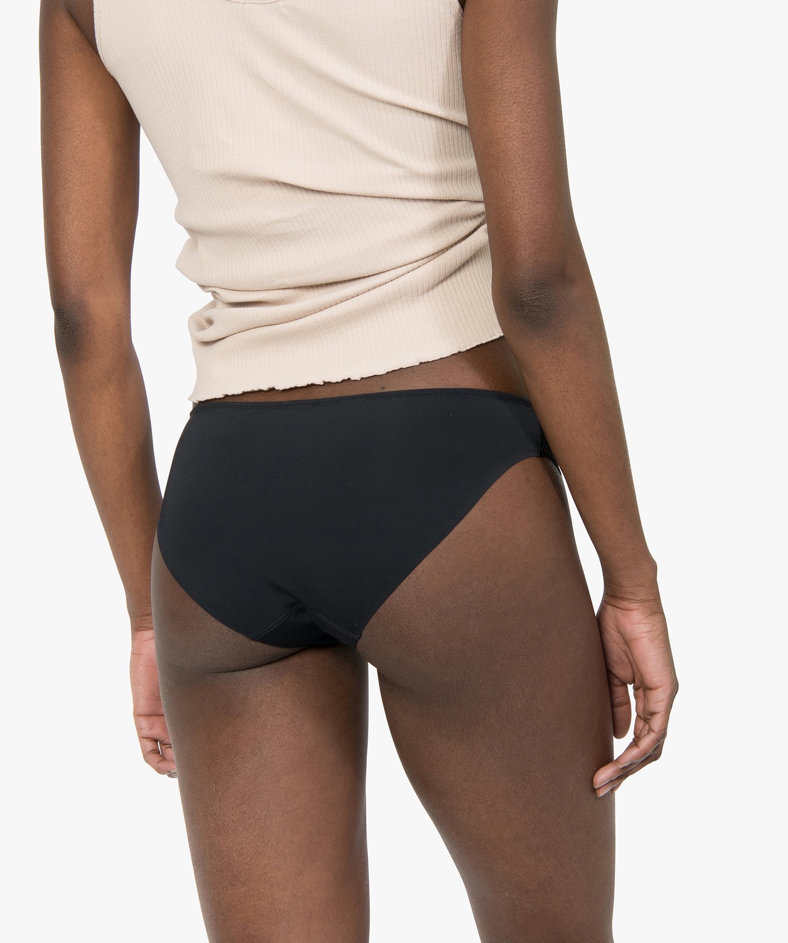 Culotte femme en dentelle et microfibre (lot de 2) noir | GEMO