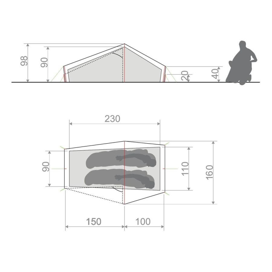Lizard Seamless 1-2 Personen - Ultraleichtzelt