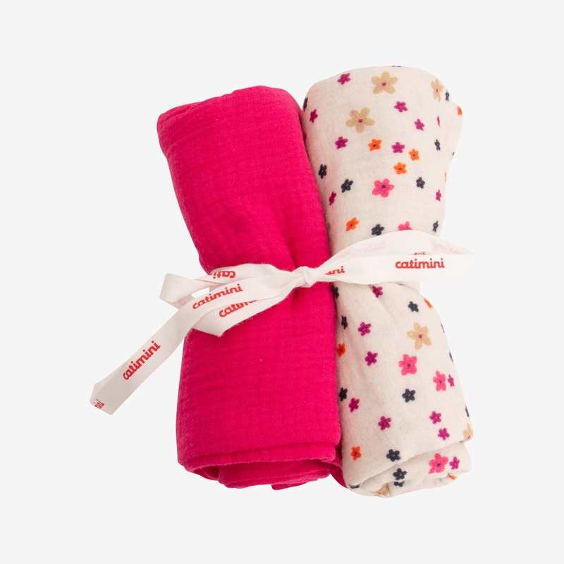 Langes bébé fille micro fleurs gris Catimini