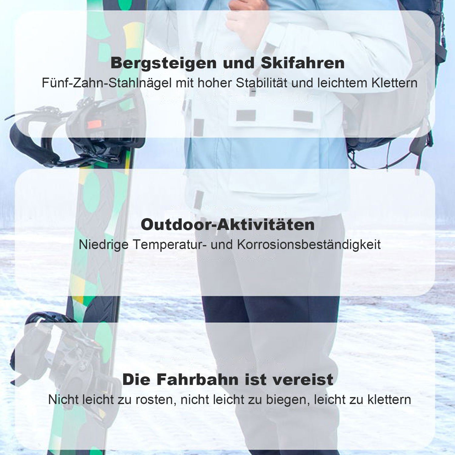 TOPMELON Steigeisen 2paar Schuhspikes Schuhkrallen Silikon Anti-Rutsch-Spikes