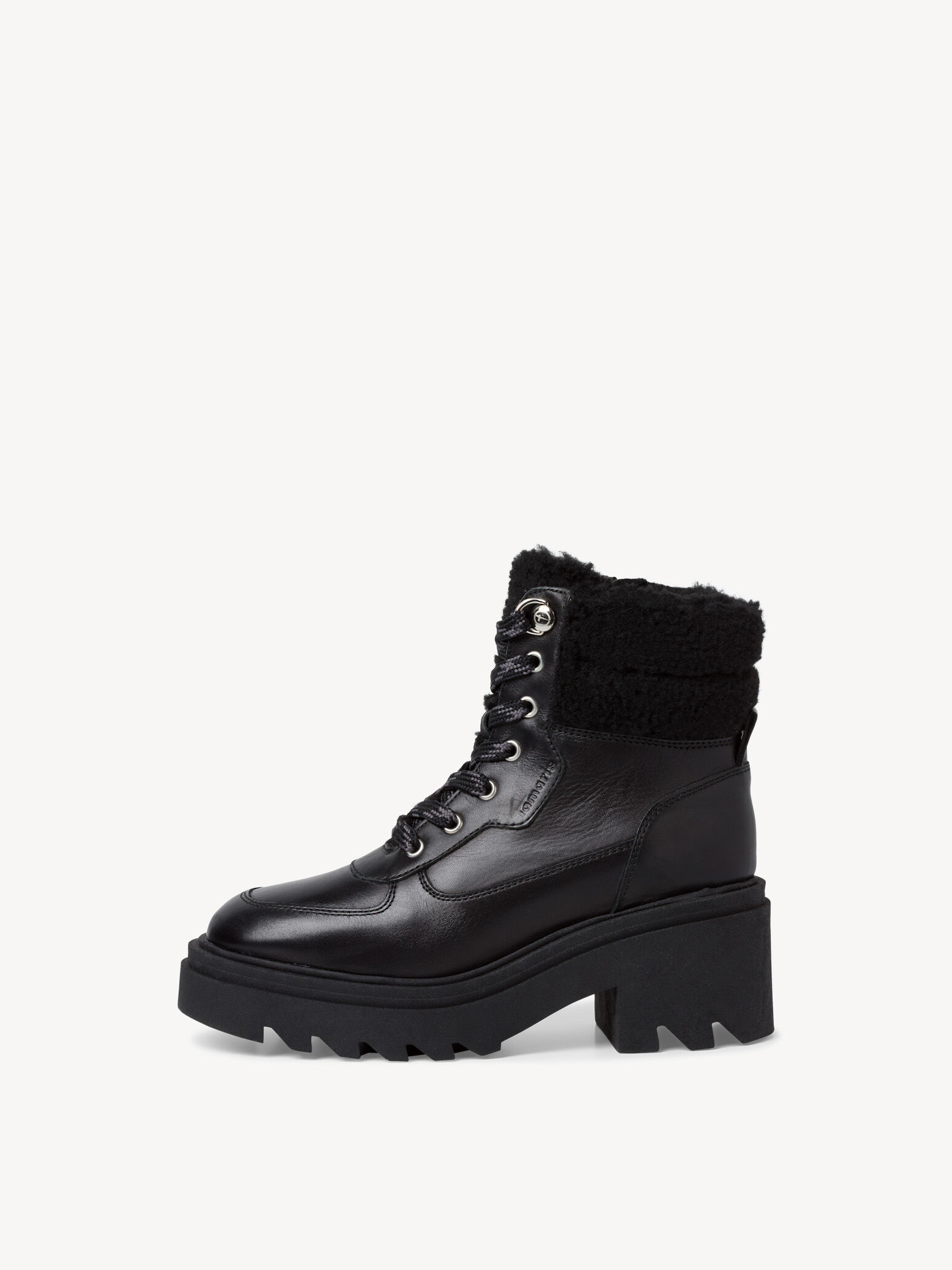 Bottine en cuir - noir doublure chaude