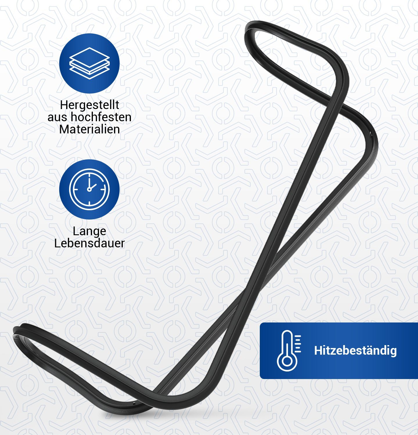 Amica Dichtungsband Türdichtung Dichtung Tür 8066308, (1-St), rundum mit 4 Haken für Backofen Herd