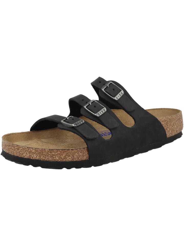 Birkenstock Sandale Florida SFB geöltes Nubukleder Weichbettung normal in schwarz günstig kaufen