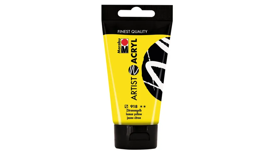 Marabu Artist Acryl, Zitronengelb 918, 75 ml 75 ml